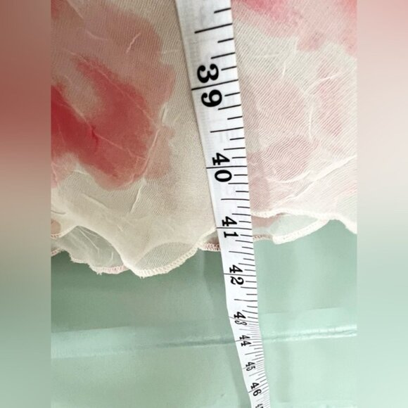 Vintage Y2K cowl neck dress white pink floral 2000s Rory Gilmore phoebe buffet S - Picture 6 of 8